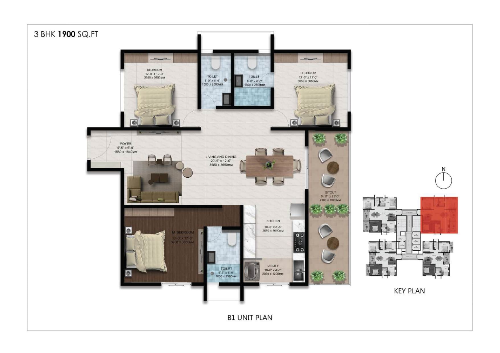 3.5 BHK Floor Plan